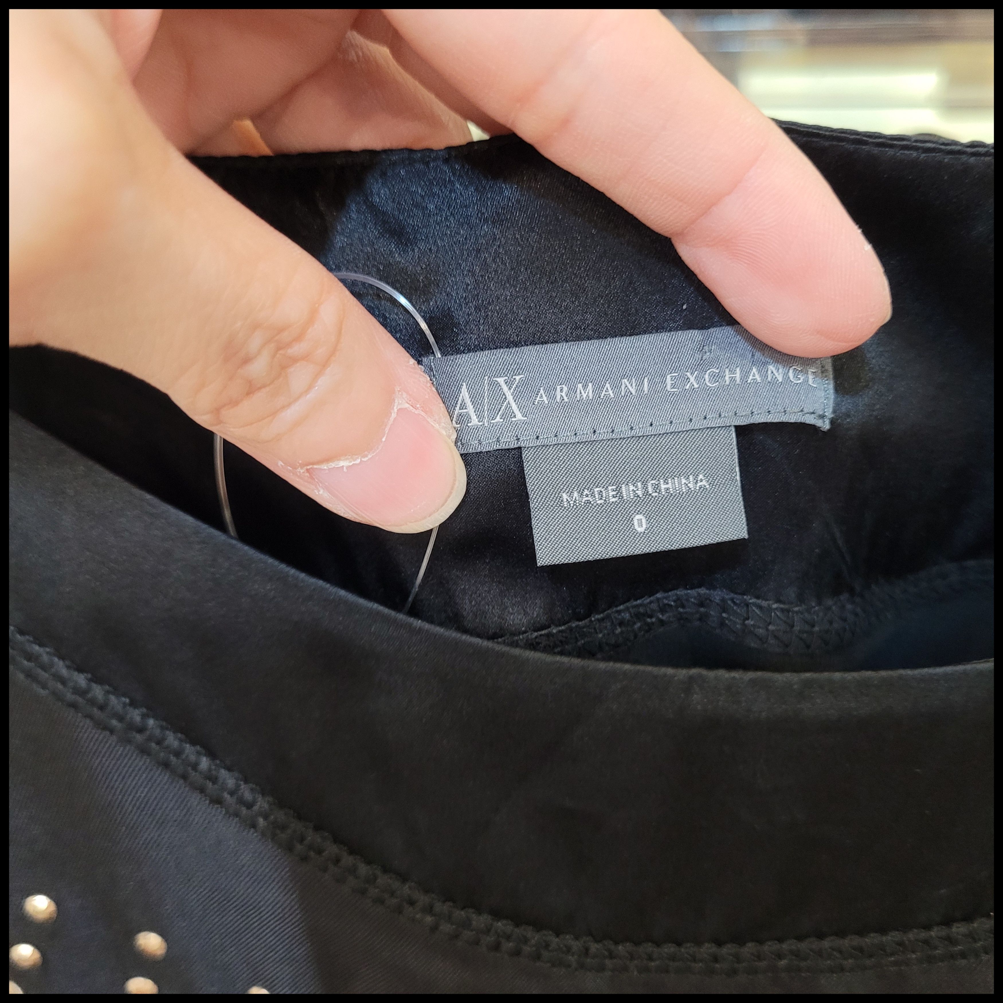Armani Exchange Armani Exchange Women’s Silk Slip On Black Studded Dress Size XS / US 0-2 / IT 36-38 - 8 Thumbnail
