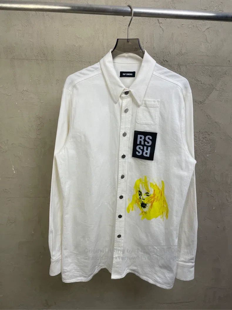 Raf Simons Raf Simons White leather logo portrait print long-sleeved Size US M / EU 48-50 / 2 - 1 Thumbnail