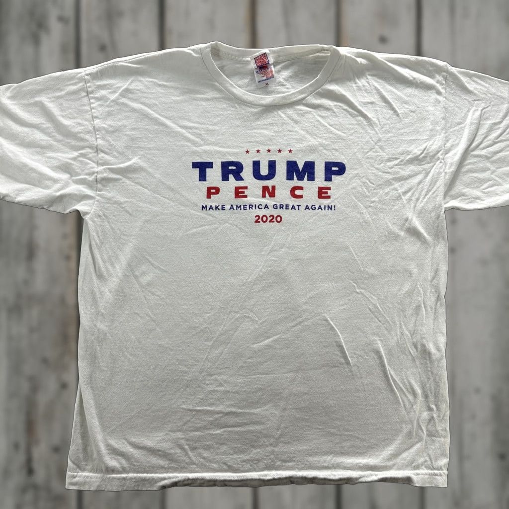Greats BAYSIDE Trump Pence T-Shirt Mens XL White 2020 MAGA Graphic Print Crew Neck Patriotic Size US XL / EU 56 / 4 - 1 Thumbnail