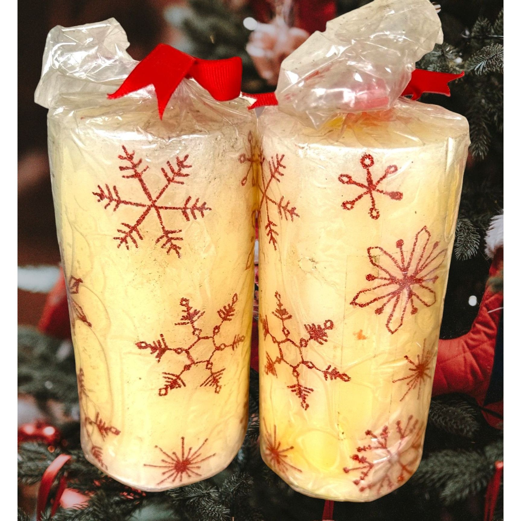 Vintage VTG NWT Christmas Snowflake Pillar Candle Kohl's Wax Embosse Size ONE SIZE - 8 Thumbnail