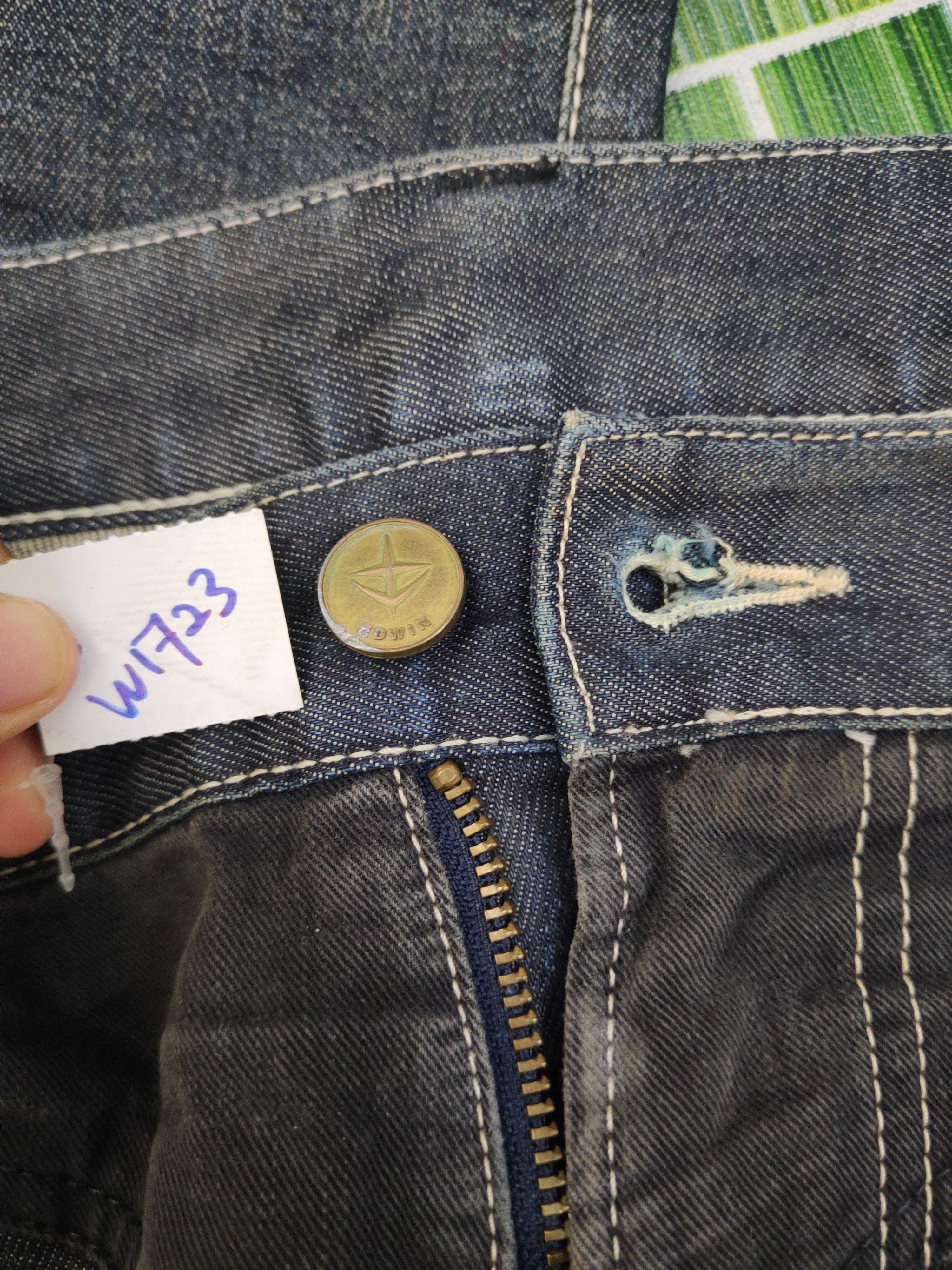 Anime Edwin X Bandai Gundam selvedge Ripped denim Jeans #W1723 Size US 35 - 17 Thumbnail