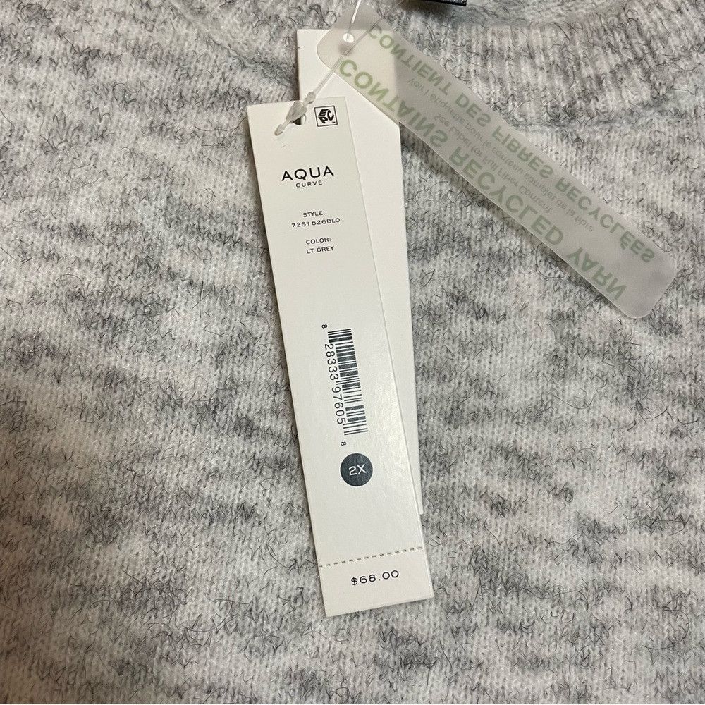 AQUA NWT New AQUA Curve Bloomingdales Grey Mélange Long Sleeve S Size XXL / US 16-18 / IT 52-54 - 7 Thumbnail