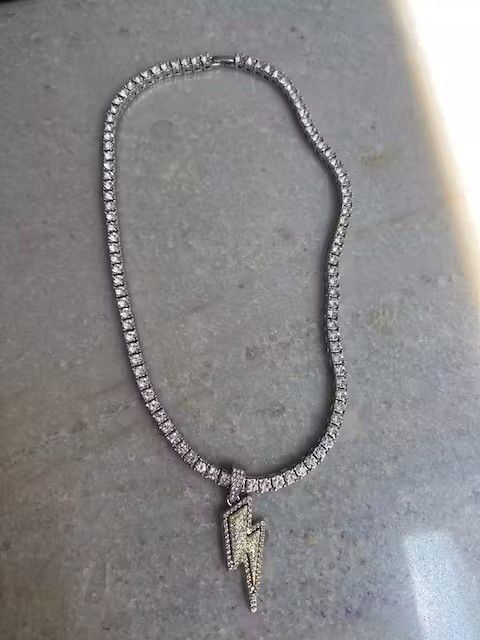 Jewelry 4mm Lightning Zircon Tennis Chain Iced Out Bling Necklace Size ONE SIZE - 3 Thumbnail