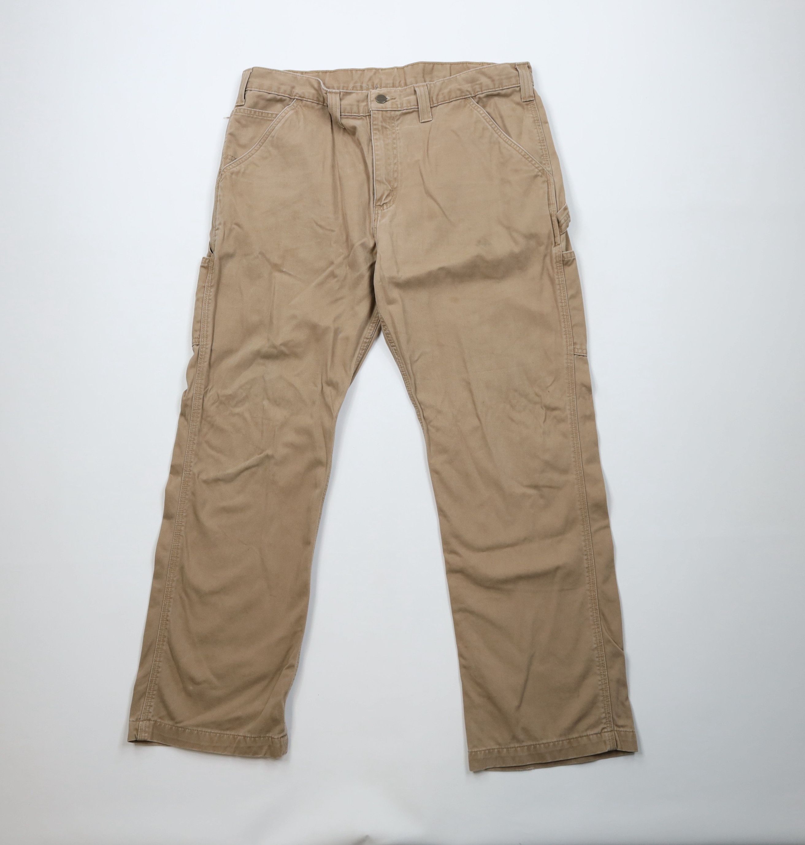 Carhartt Vintage Carhartt Spell Out Wide Leg Dungaree Pants Khaki Size US 38 / EU 54 - 1 Thumbnail