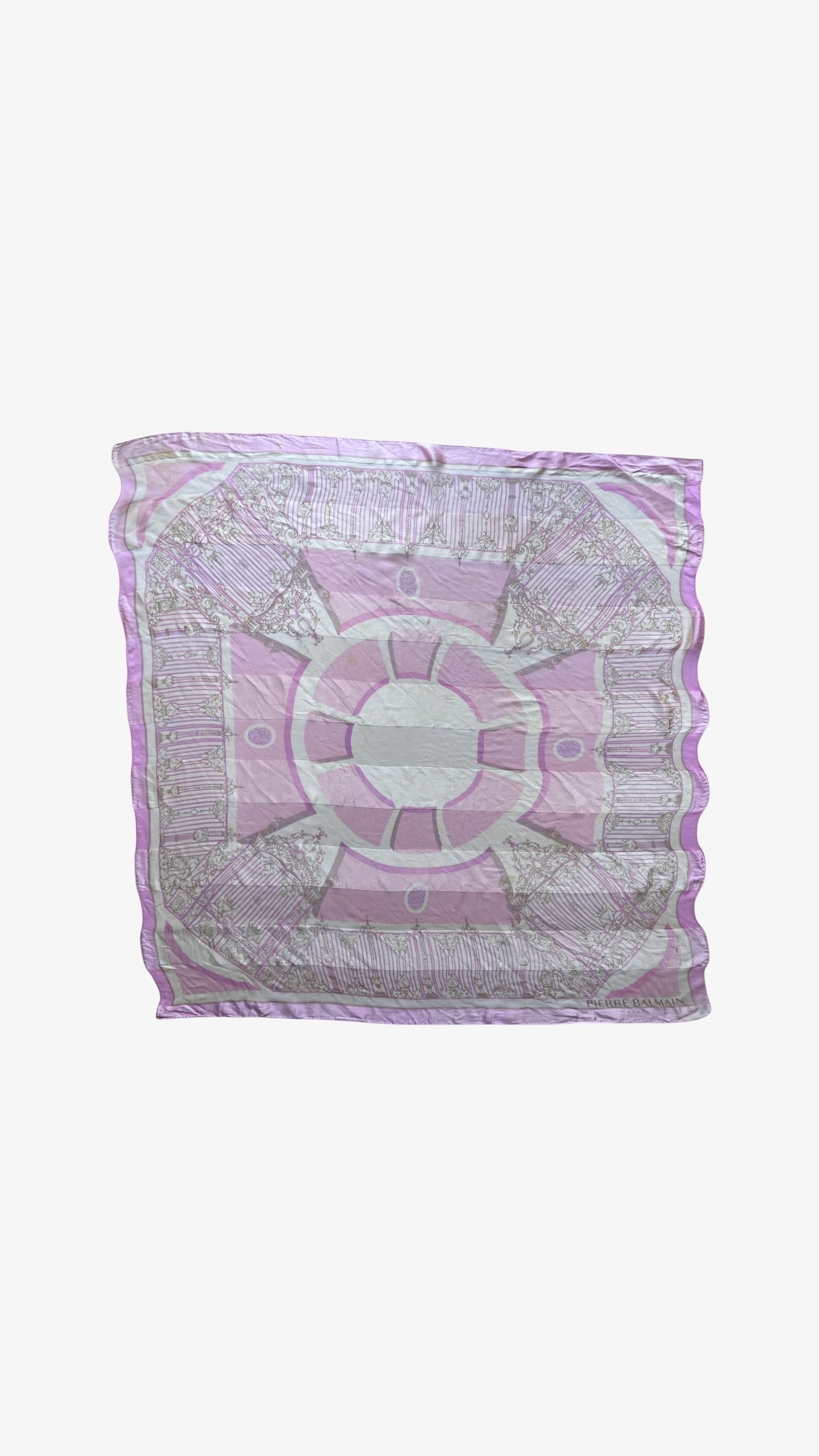 Balmain Vintage 80s Pierre Balmain Baroque Gate Print Silk Scarf Size ONE SIZE - 1 Thumbnail