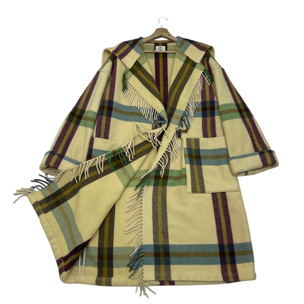 Autumn Cashmere 🔥Benetton Blue Family Oversized Checked Wool Jacket Size L / US 10 / IT 46 - 1 Thumbnail