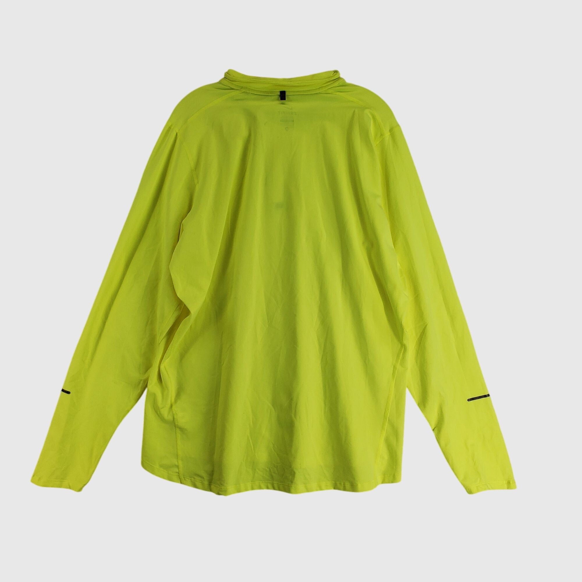 Nike Nike Dri-Fit Mens Running Pullover Shirt XL Neon Yellow Long Size US XL / EU 56 / 4 - 2 Thumbnail