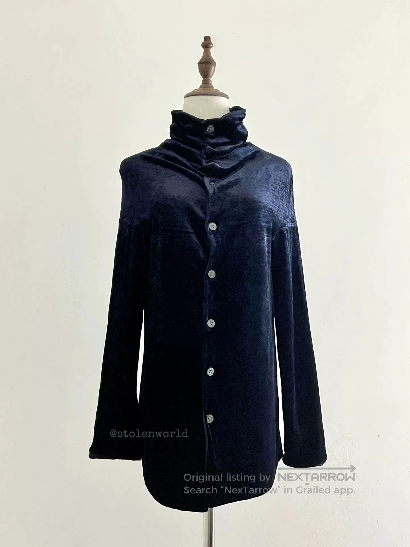 Comme des Garcons blue velvet high. Size XXS / US 00 / IT 34 - 1 Thumbnail