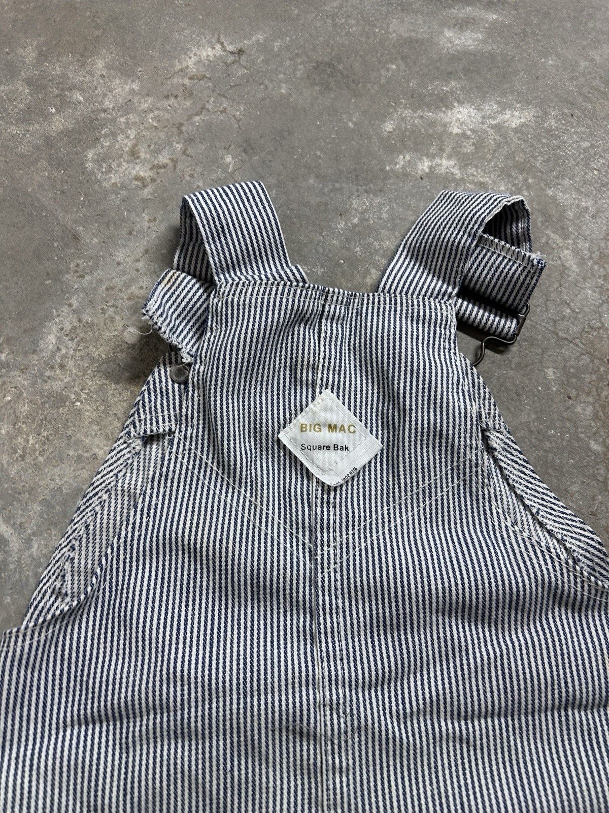 Big Mac Vintage Big Mac Overalls Baby 12m-18m Hickory Stripe Toddler Size 22" - 4 Thumbnail