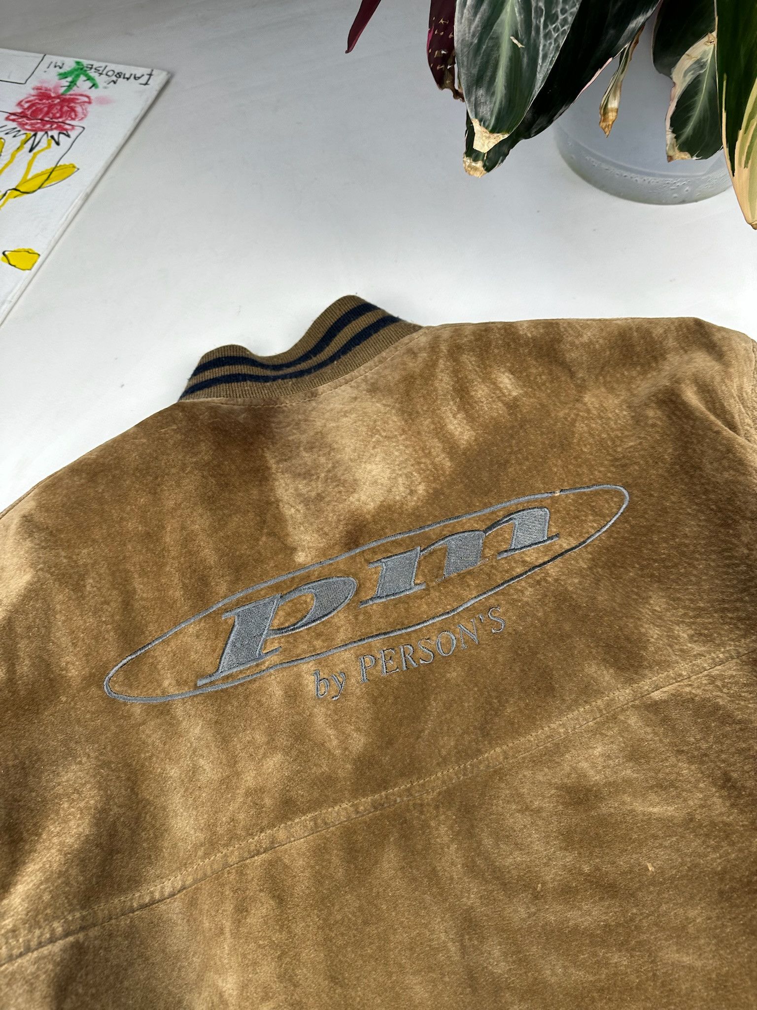 PERSON'S Vintage Person's suede leather Varsity Jacket Size US L / EU 52-54 / 3 - 17 Thumbnail