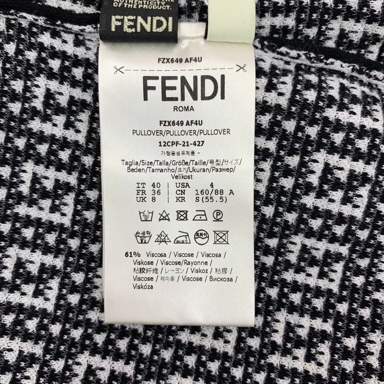 Fendi FENDI Multicolor logo letter inlaid jacquard full-print cr Size XS / US 0-2 / IT 36-38 - 8 Thumbnail
