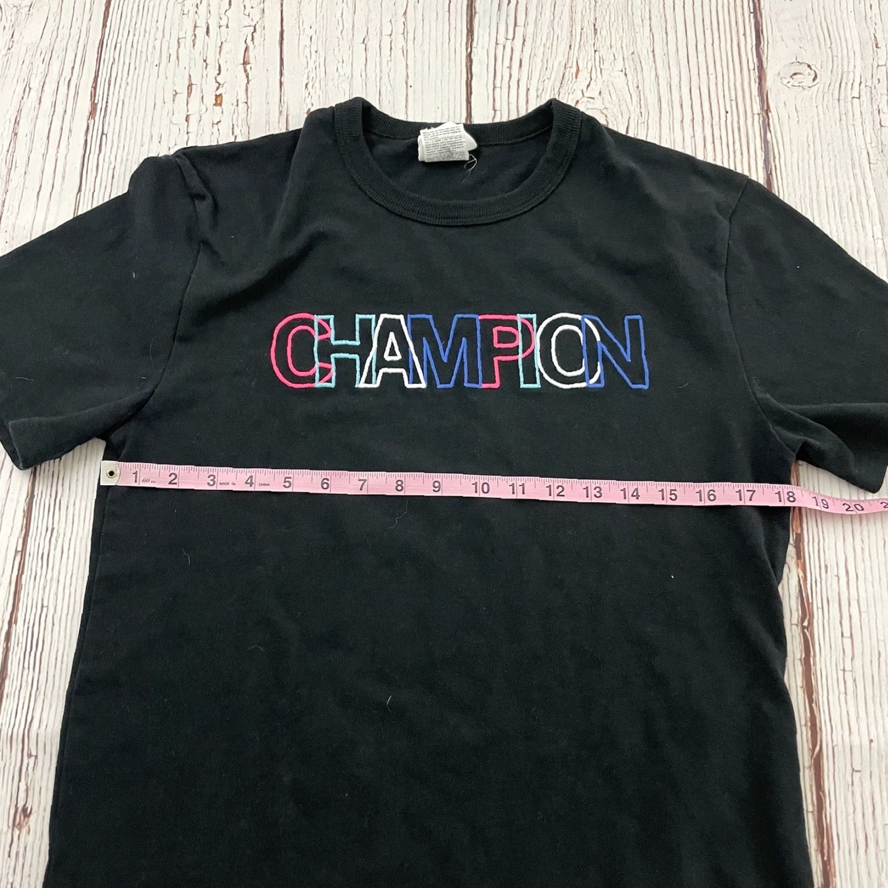 Champion Champion Shirt Men Small Black Embroidered Spellout Short Sleeve T-Shirt Size US S / EU 44-46 / 1 - 5 Thumbnail