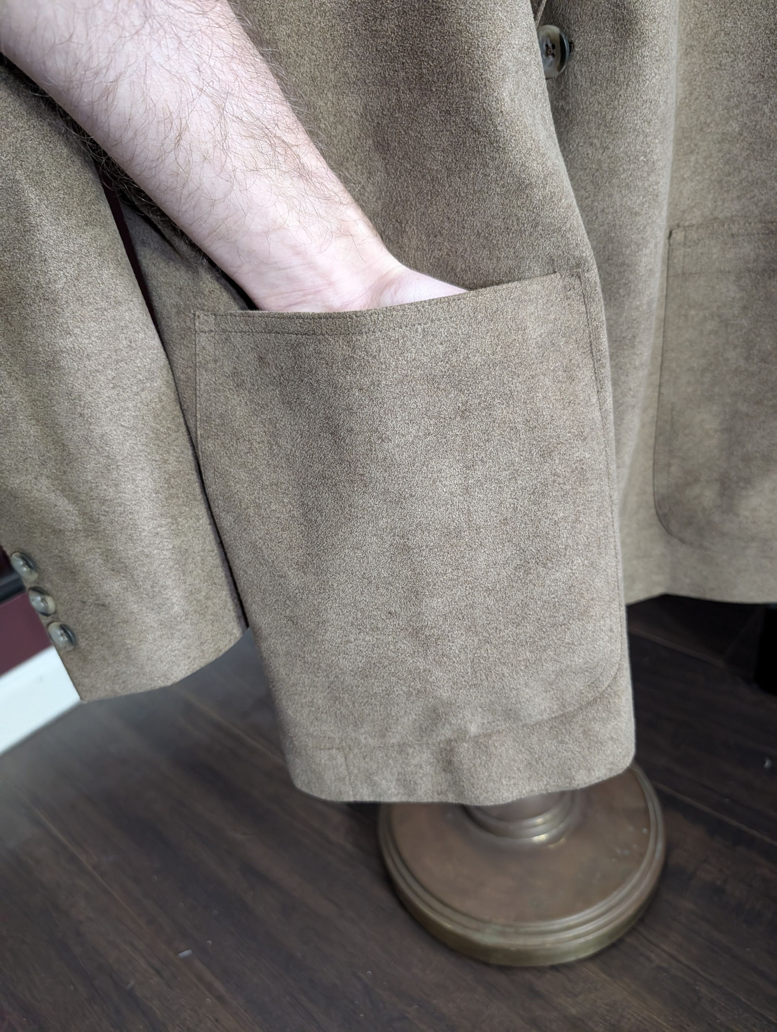 A.O. CMS Doncaster A.O. White VTG suede-like MiUSA sport coat Size 44R - 4 Thumbnail