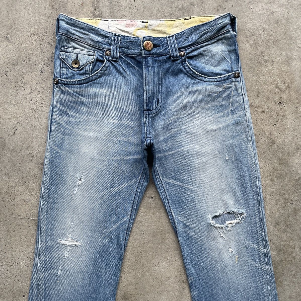 Edwin Vintage Edwin Wash Blue FLARE Distressed BOOTCUT Jeans Pants Size US 33 - 4 Thumbnail