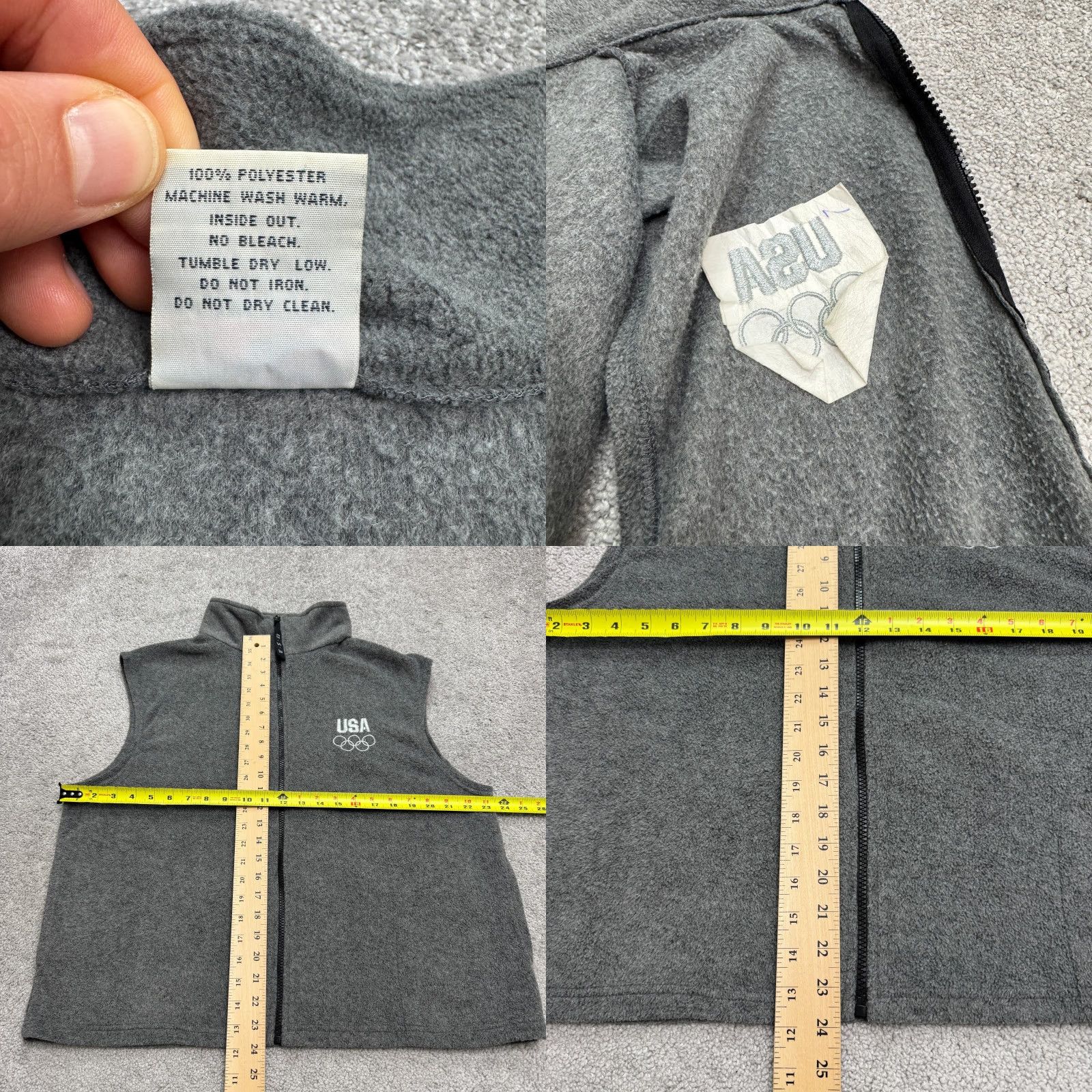 Vintage VINTAGE Olympic USA Fleece Vest Jacket Mens XL Gray Full Zip Sports Size US XL / EU 56 / 4 - 8 Thumbnail