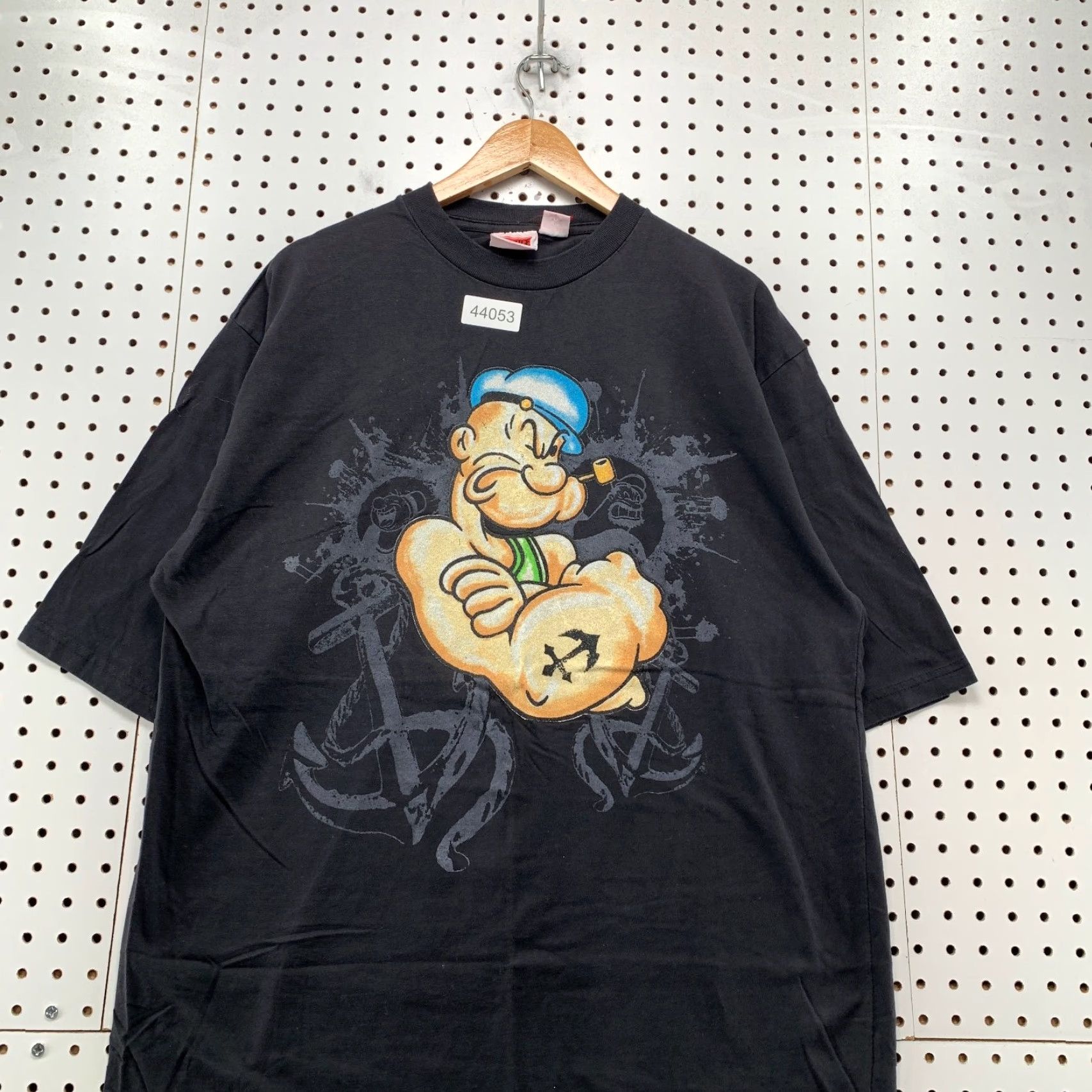 Vintage VINTAGE Y2K Justice Graphic Shirt Mens 2XL Black Cartoon Sailor Man Anchor Size US XXL / EU 58 / 5 - 2 Thumbnail