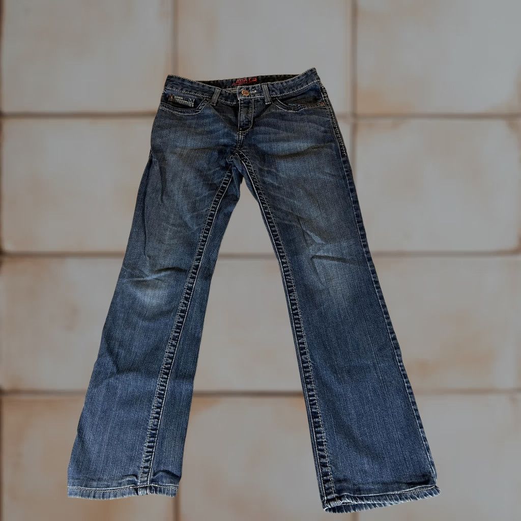 Vintage Cinch Ada Womens Dark Wash Bootcut Stretch Jeans 28/5R Mid Rise Relaxed 5-Pocket Denim Cotton Spandex Women Jeans Mens Womens Size 28" / US 6 / IT 42 - 1 Thumbnail
