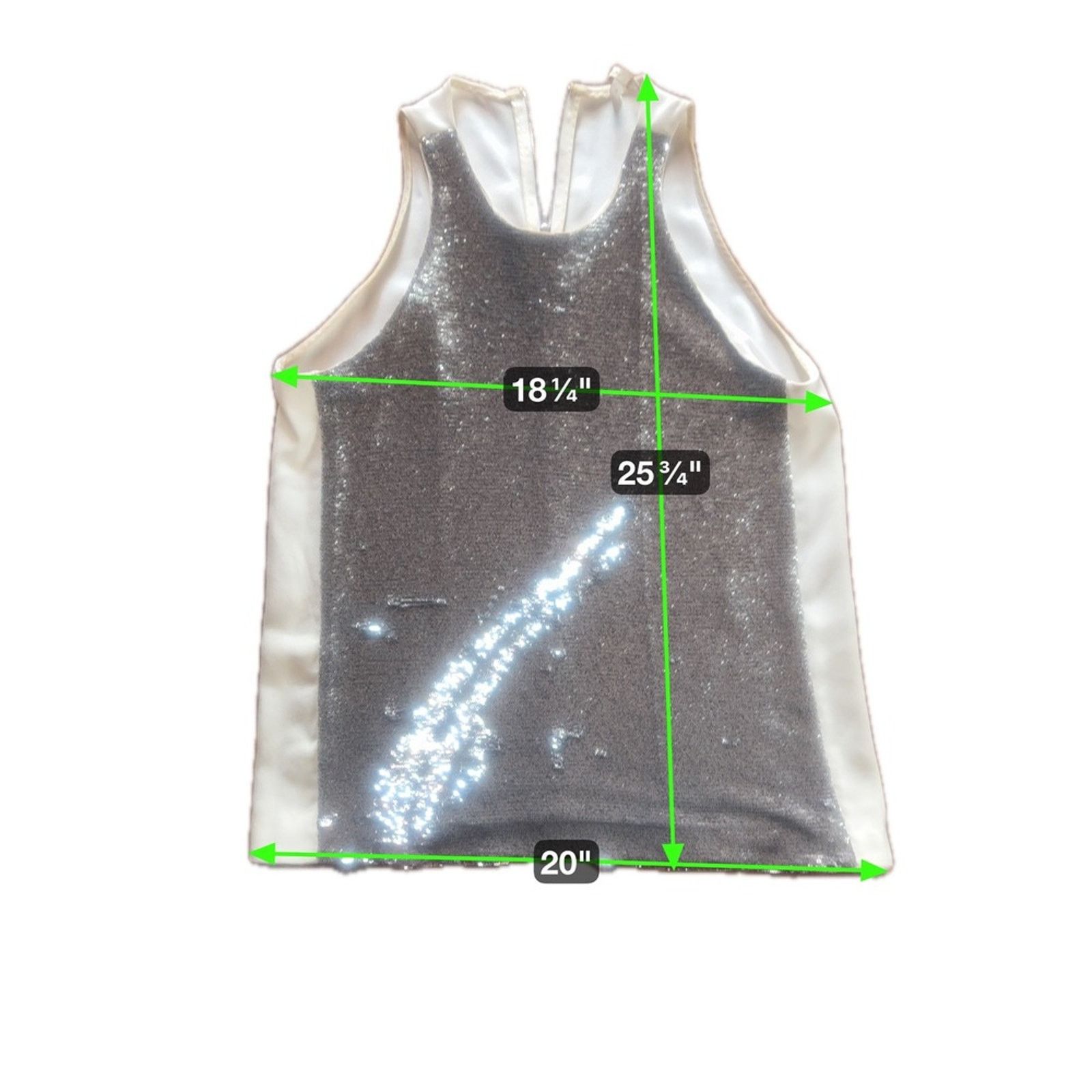 Maje Maje Paris Silver Sequin Top with Satin Sides Size M / US 6-8 / IT 42-44 - 3 Thumbnail