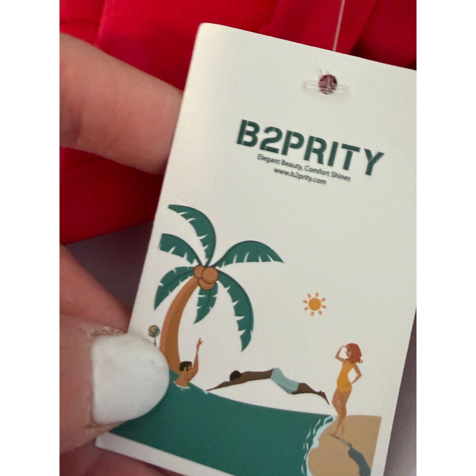 Other B2prity Red Blue One Piece Skirt V-Neck Wrap Back Swimsuit Size ONE SIZE - 5 Thumbnail
