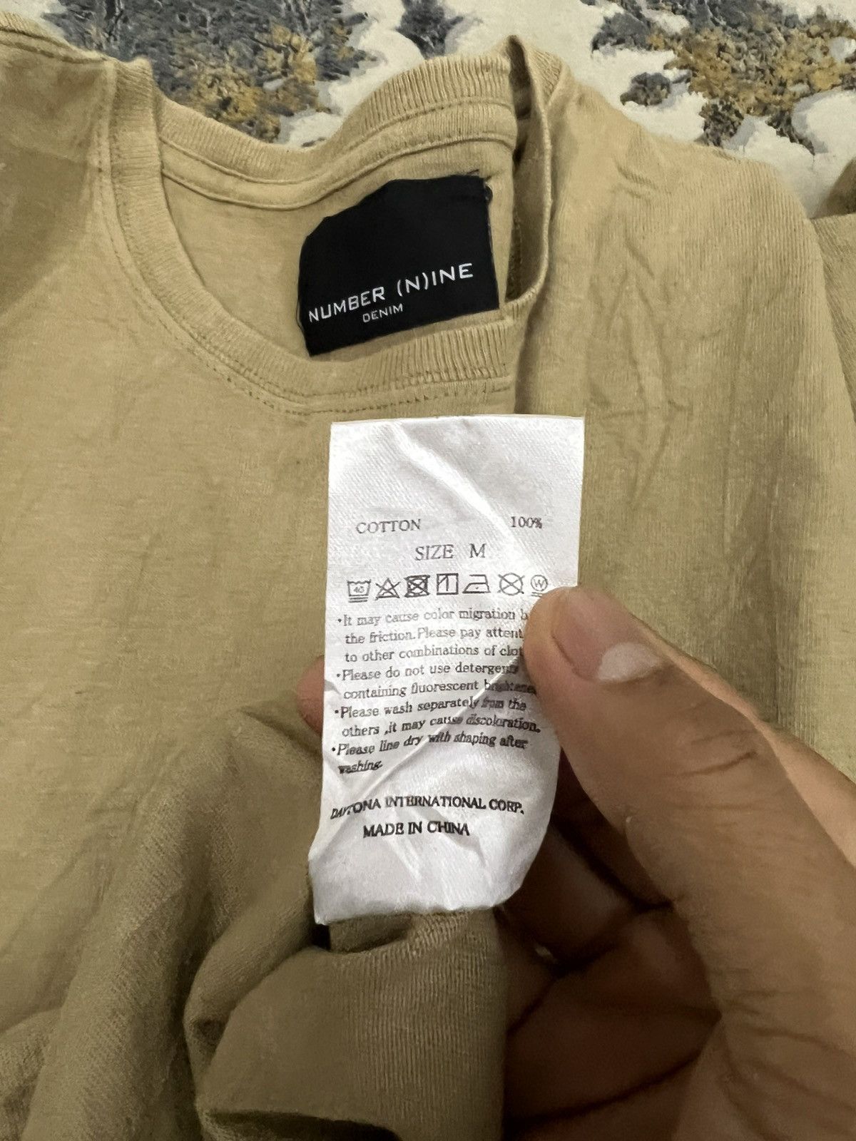 Number (N)ine Number (N)ine Denim Pocket Logo T-Shirt Beige Size US XL / EU 56 / 4 - 7 Thumbnail