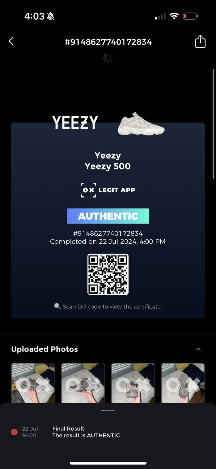 Adidas Yeezy 500 utility black sz 9.5 Size US 9.5 / EU 42-43 - 1 Thumbnail