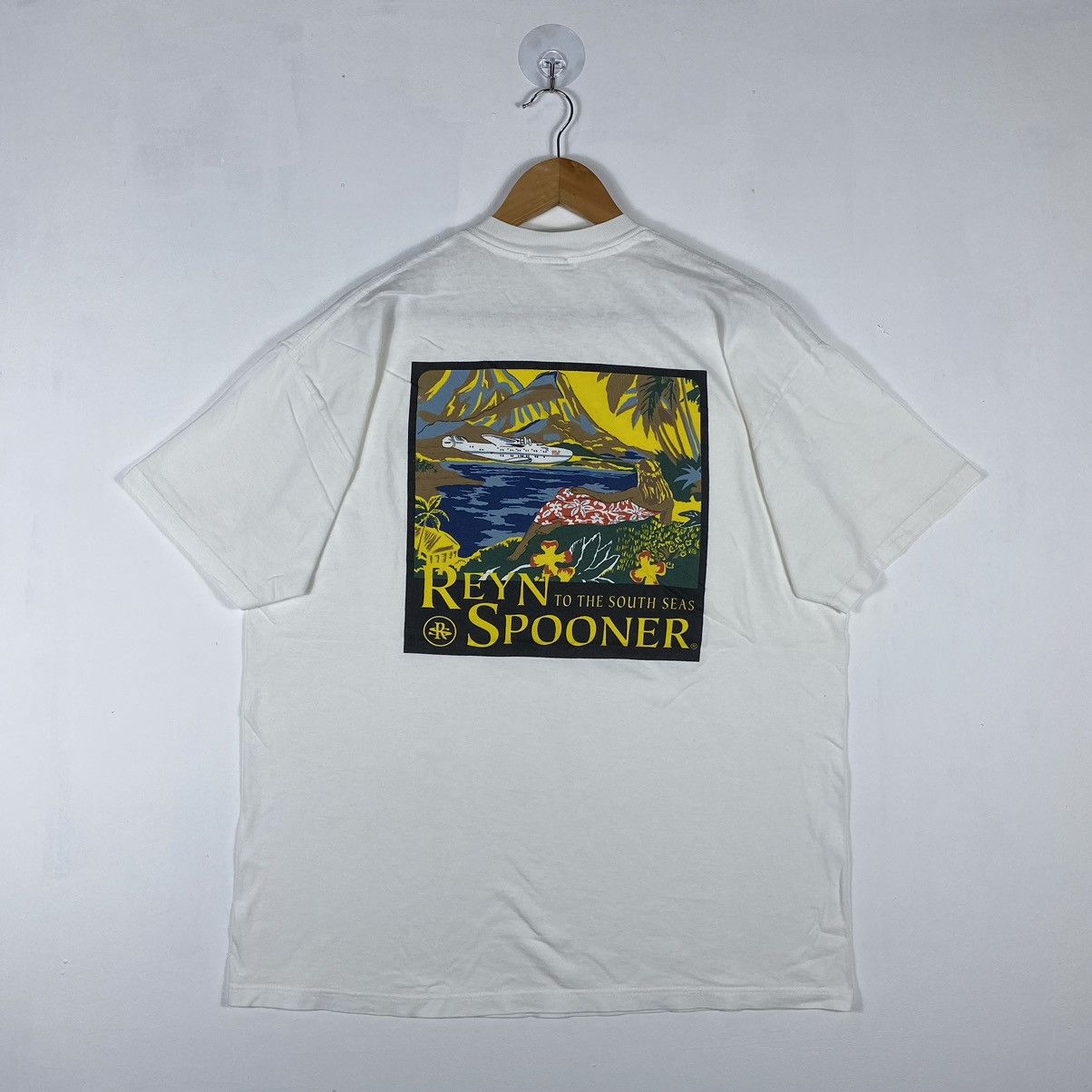 Reyn Spooner × Vintage Vintage 90's REYN SPOONER To The South Seas Hawaiian Tee Size US L / EU 52-54 / 3 - 2 Thumbnail