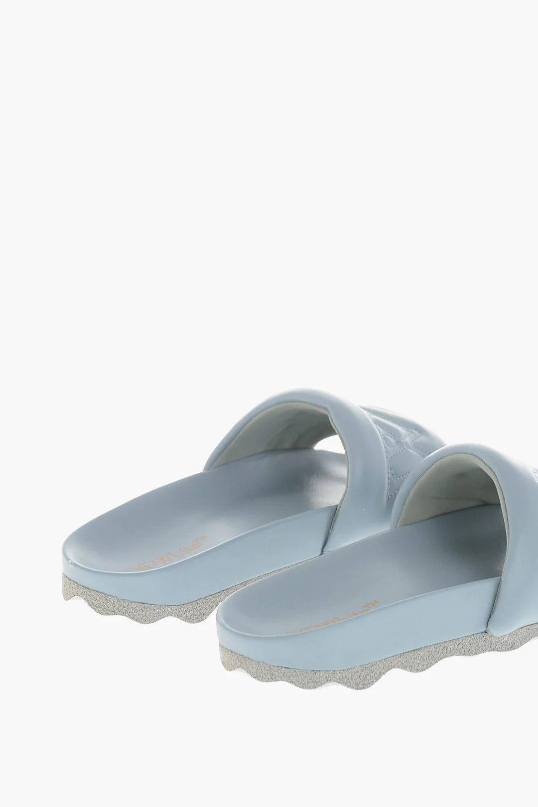 Off-White og1mm0426 Padded Leather Slides in Grey Size US 7 / EU 40 - 2 Thumbnail