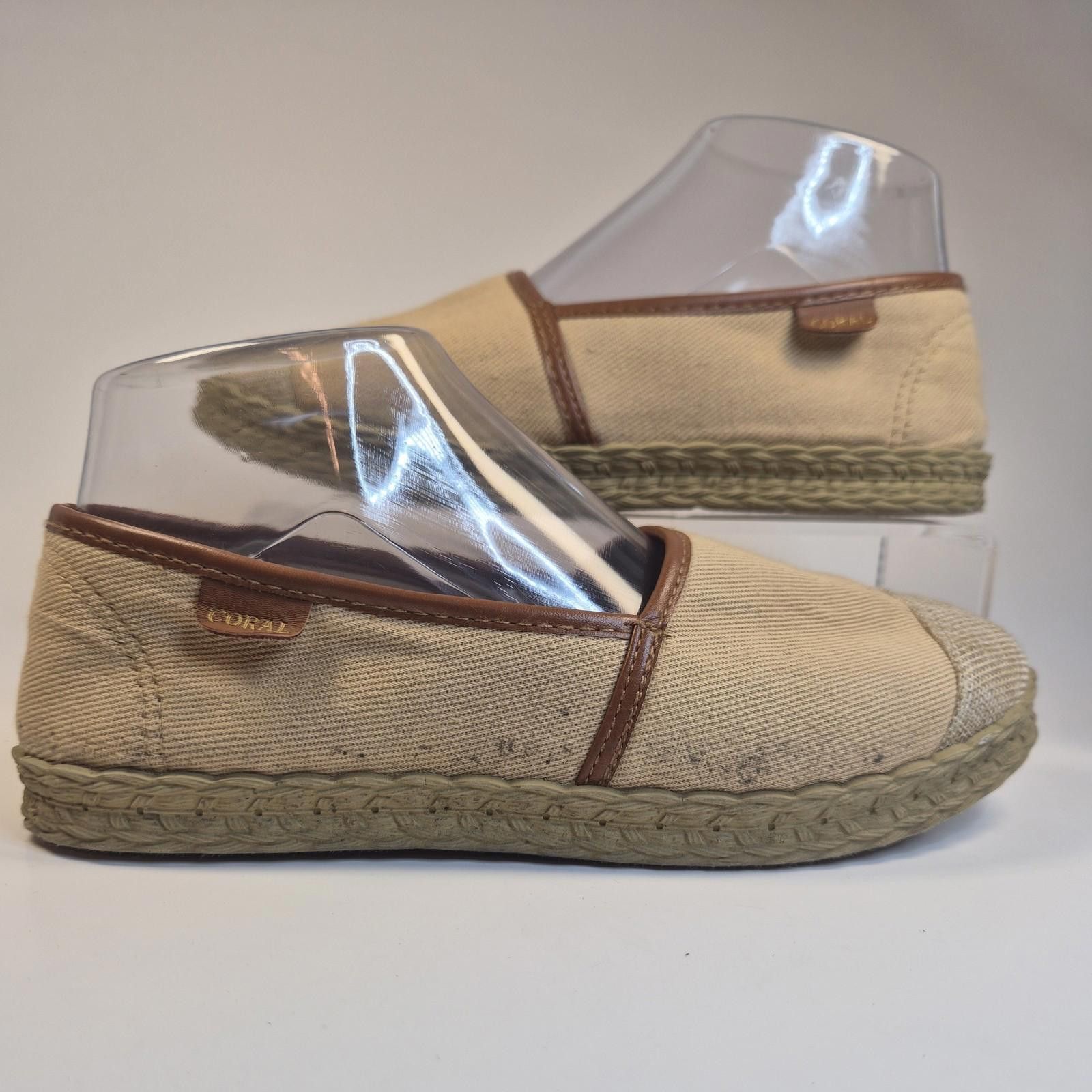 Fossil CORAL Flats Women 5 Burlap Roping Casual Slip Loafers Mocs Size US 5 / IT 35 - 5 Thumbnail