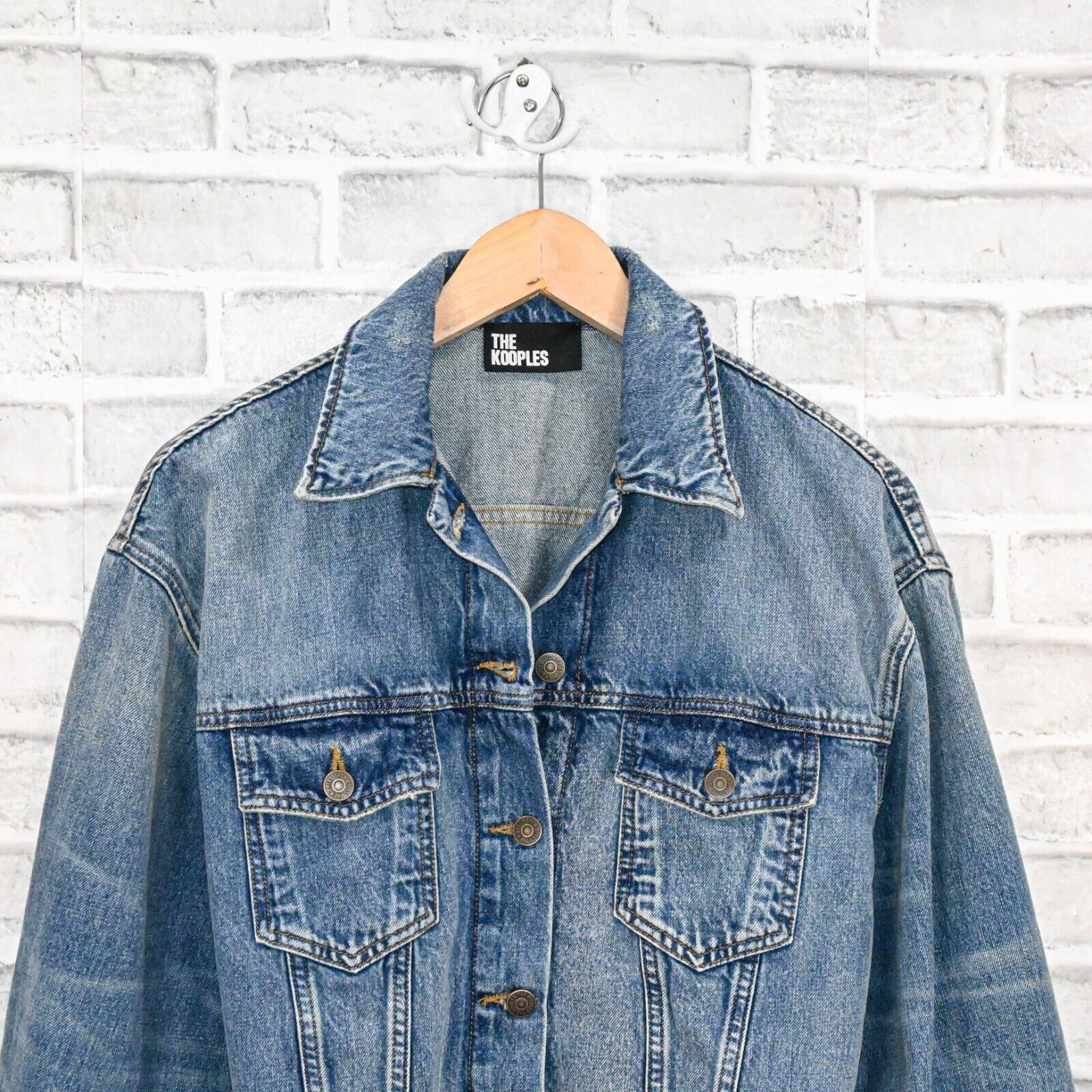The Kooples The Kooples Women's Cropped Short Blue Denim Jacket size 36 Size XS / US 0-2 / IT 36-38 - 7 Thumbnail
