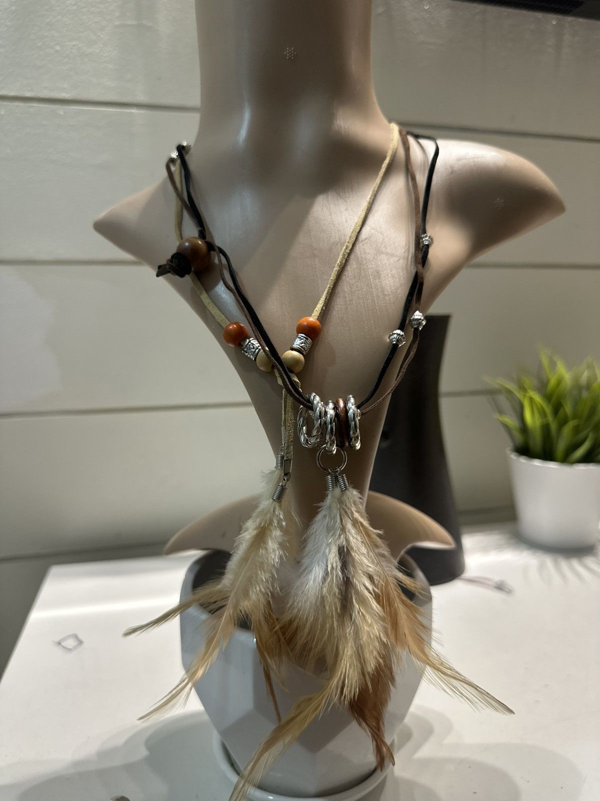 Japanese Brand GOA Style Feather Necklace (2 Pcs) Size ONE SIZE - 10 Thumbnail