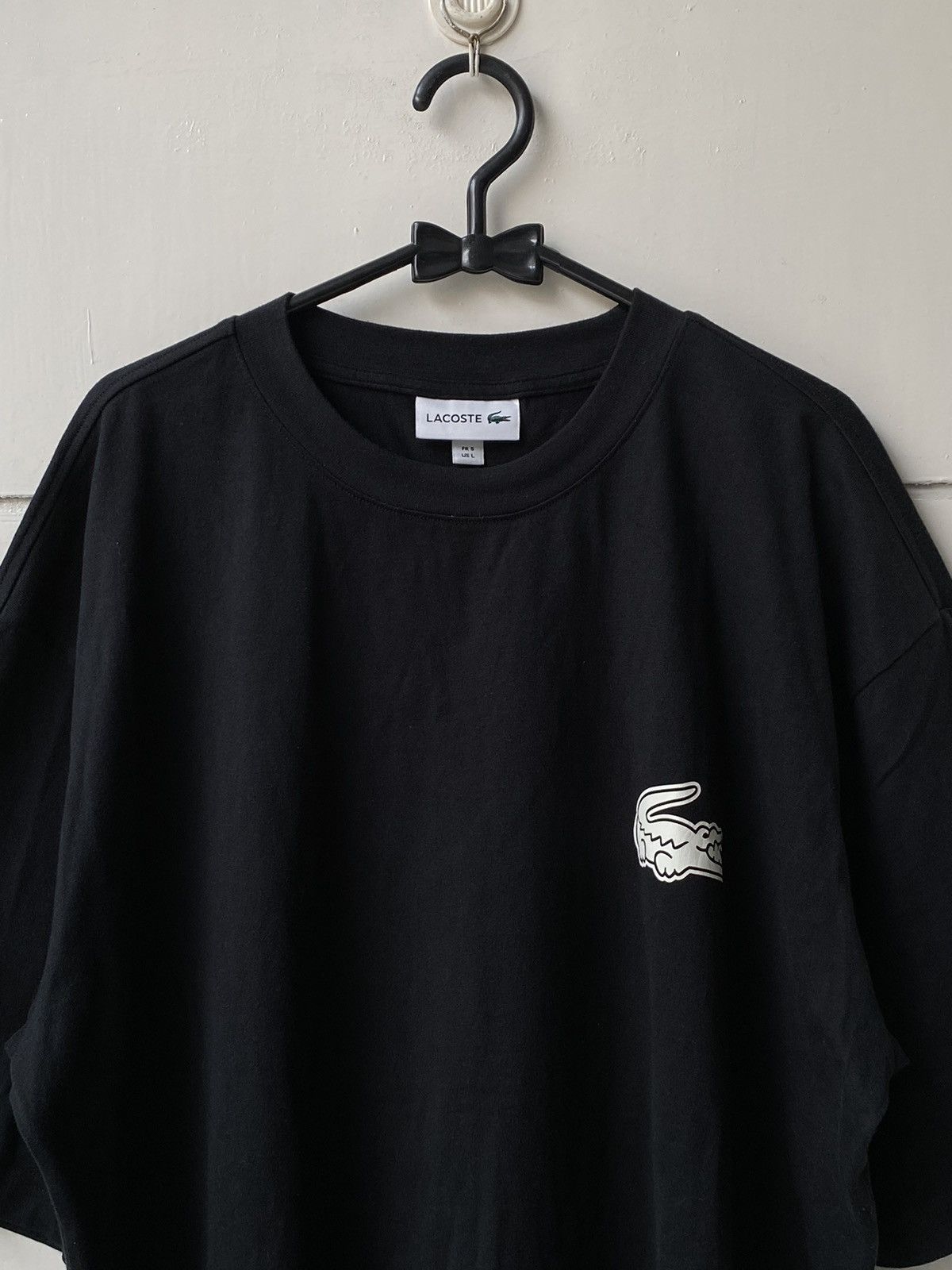 Lacoste LACOSTE Black Logo Oversize Boxy T-shirt Size US L / EU 52-54 / 3 - 12 Thumbnail