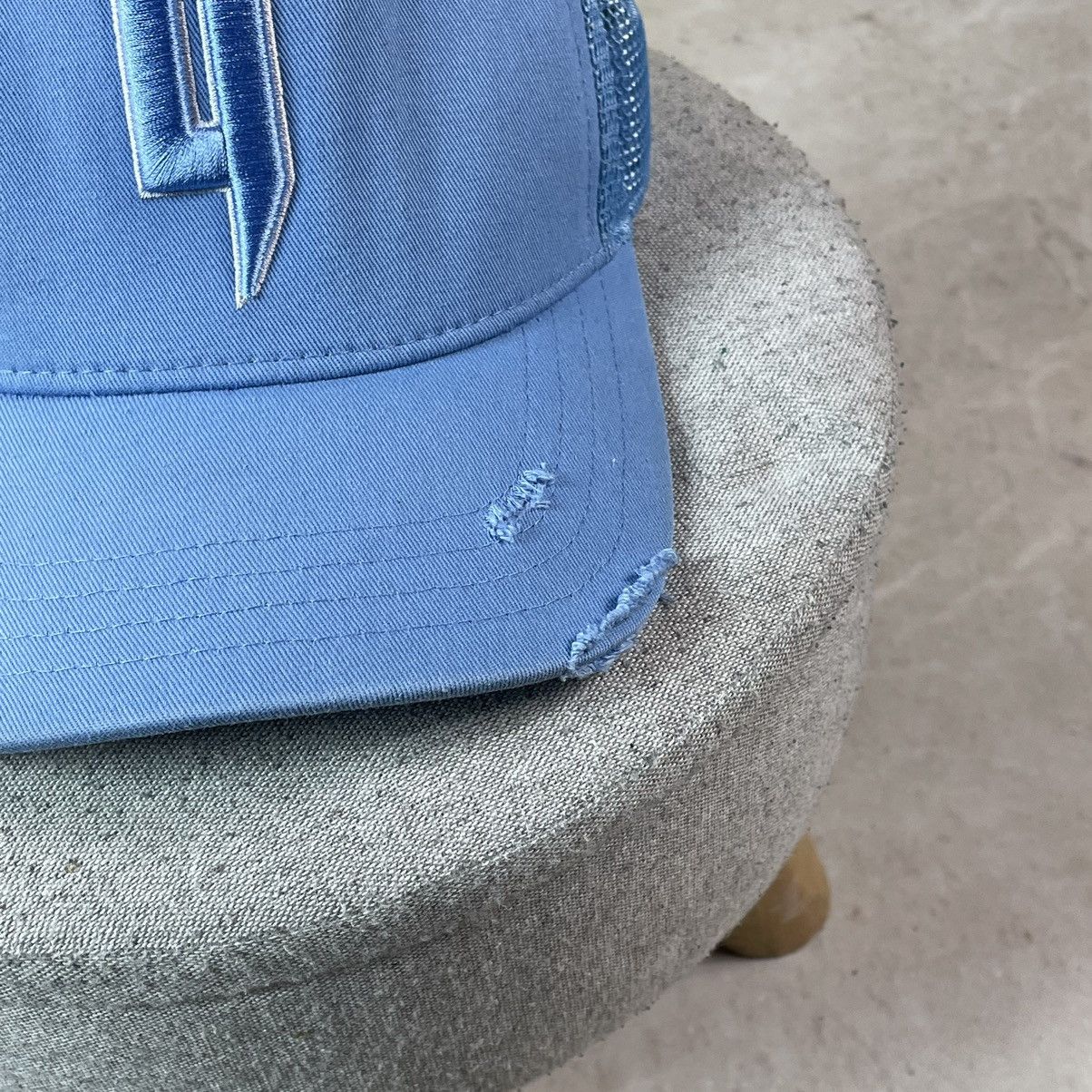 Other Yelir World Y Logo Baby Blue Distressed Trucker Cap Size ONE SIZE - 4 Thumbnail