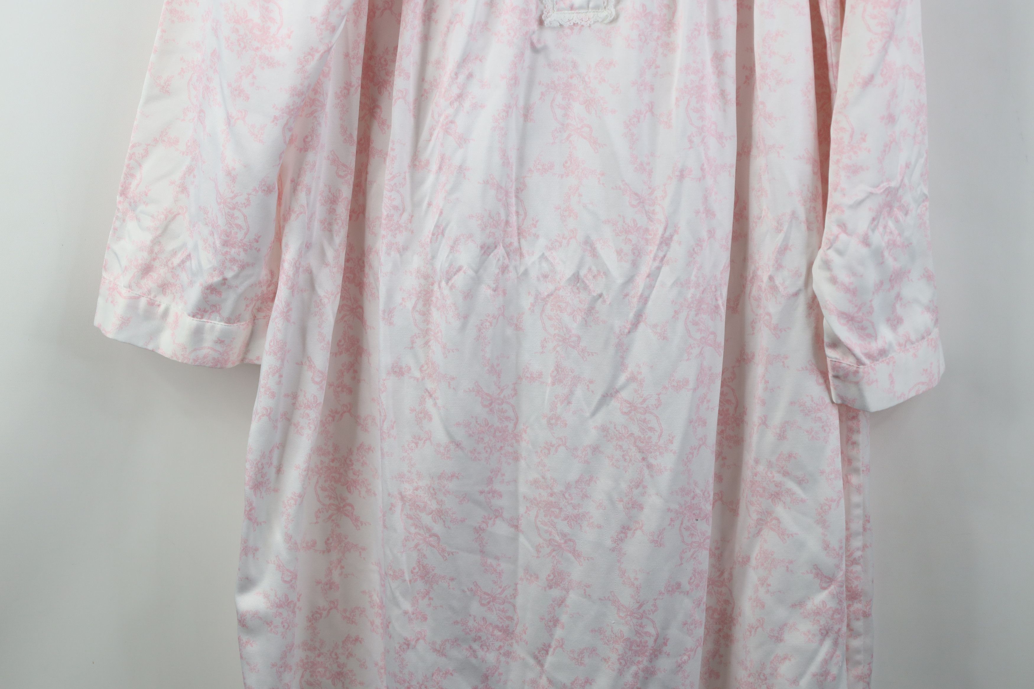 Vintage Vintage 90s Miss Elaine Flower Lace Night Gown Sleep Shirt Size S / US 4 / IT 40 - 3 Thumbnail