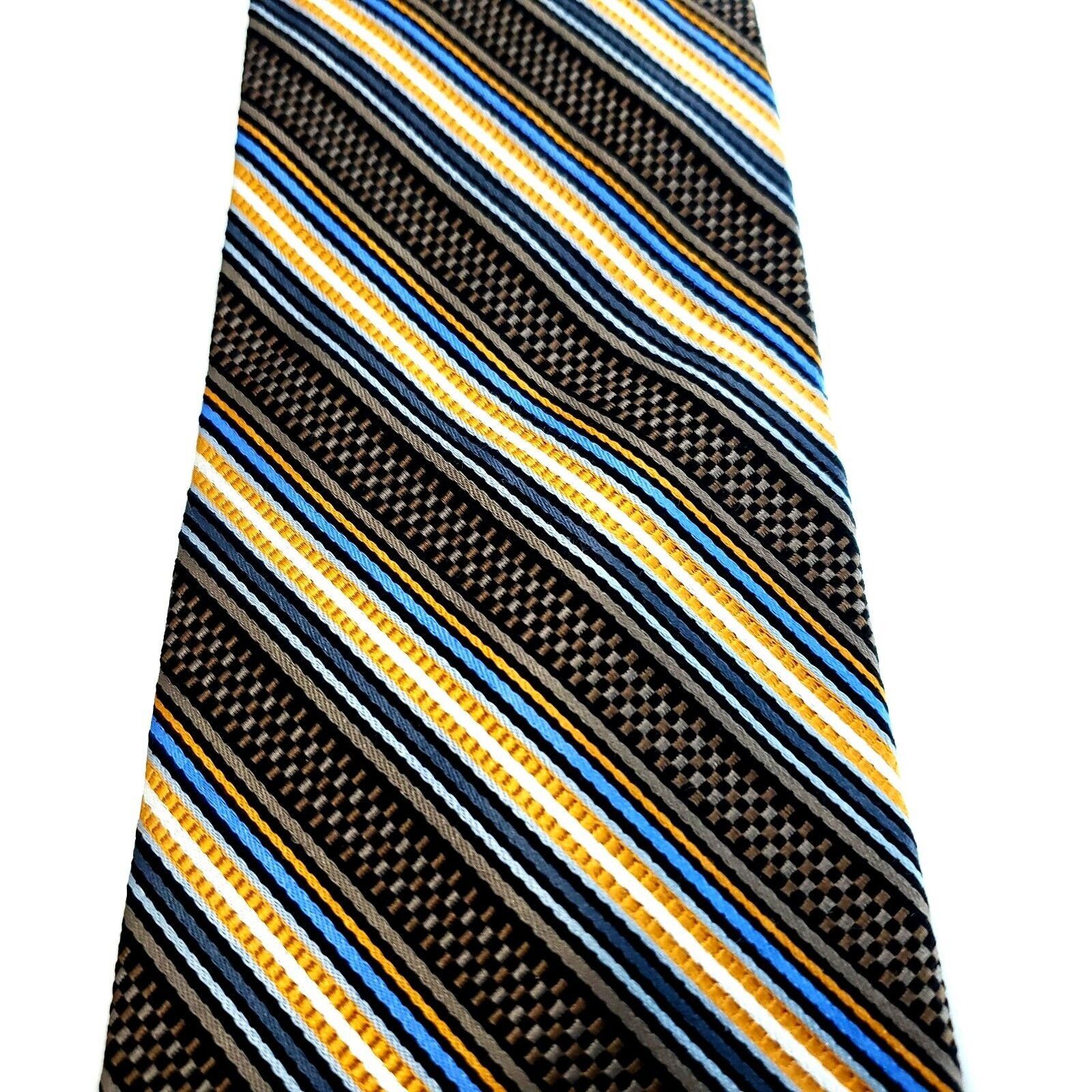 Jos. A. Bank Jos A Bank Signature Gold Striped Brown Orange Blue Woven Si Size ONE SIZE - 2 Thumbnail