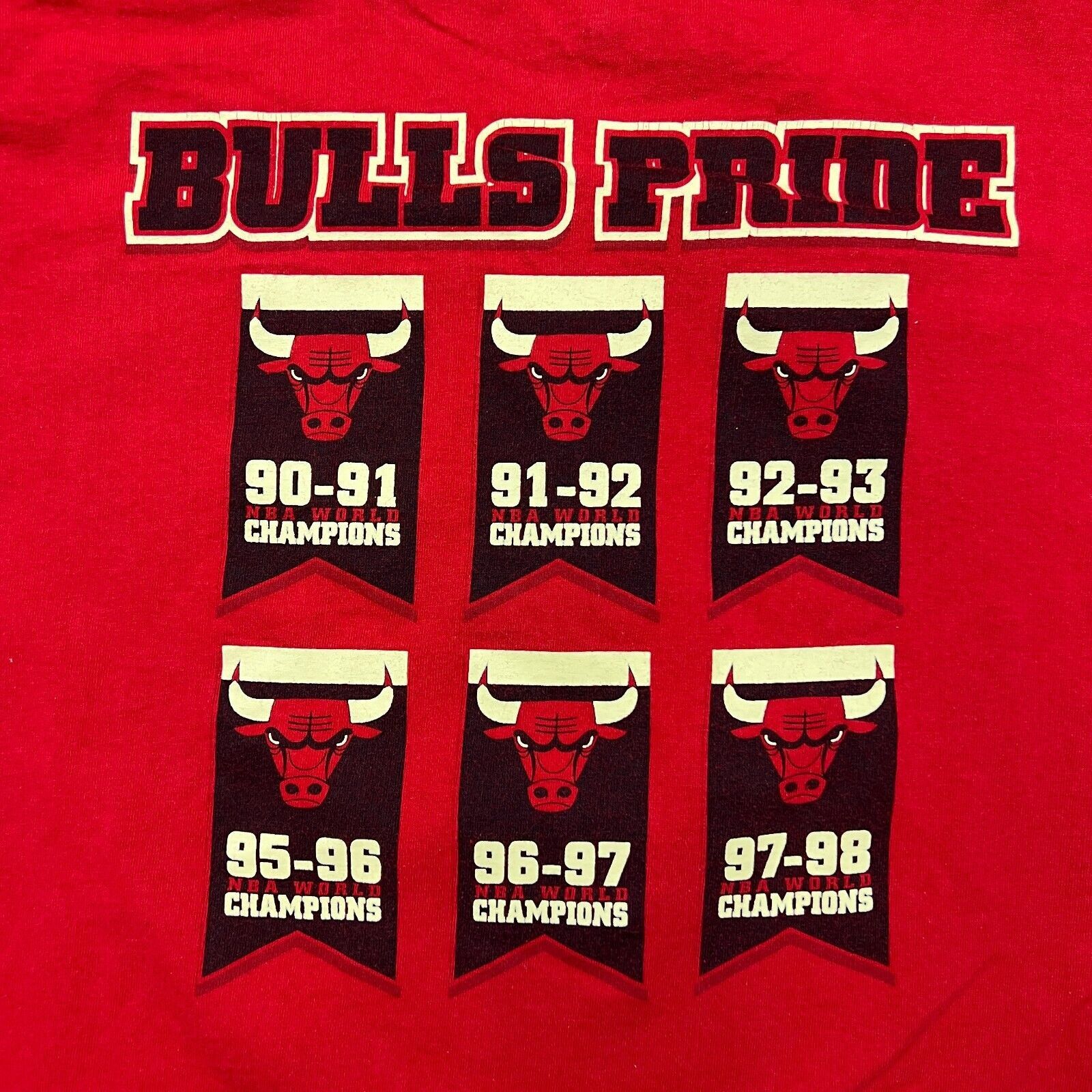 Majestic × NBA × Vintage VTG 90s Majestic Chicago Bulls T Shirt XL Champions NBA Tee Size US XL / EU 56 / 4 - 4 Thumbnail