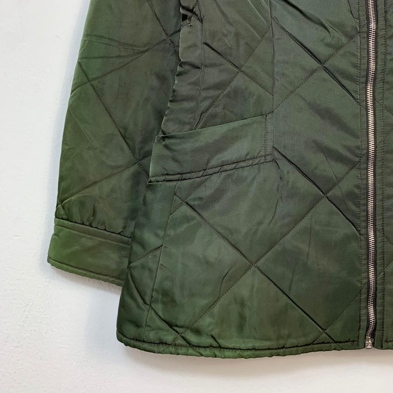 Dolce & Gabbana Vintage Olive Green Diamond Quilted Military Liner Jacket Size US M / EU 48-50 / 2 - 8 Thumbnail