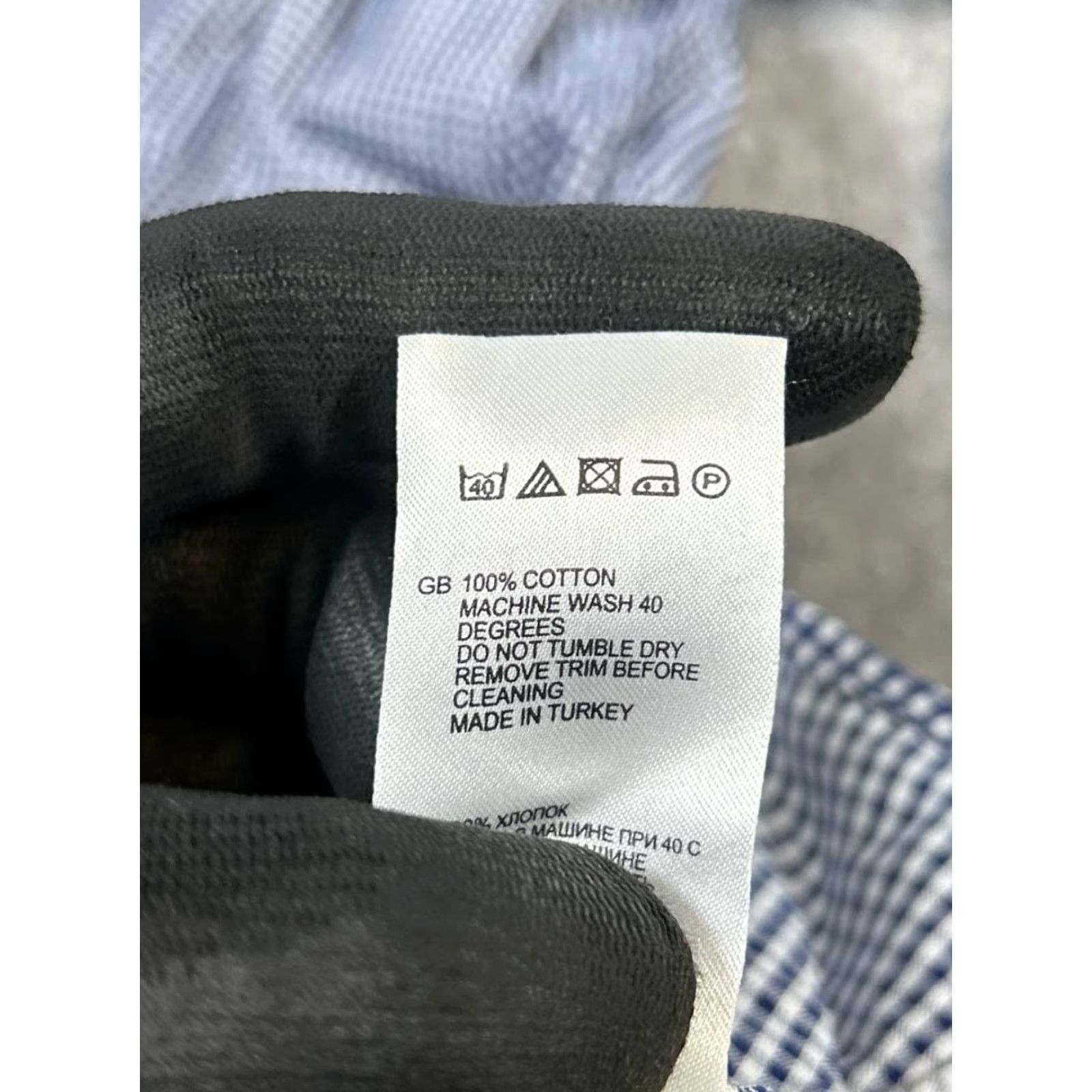Reiss Reiss Shirt Mens Large Blue White Cotton Button Up Check Long Sleeve Casual Size US L / EU 52-54 / 3 - 4 Thumbnail