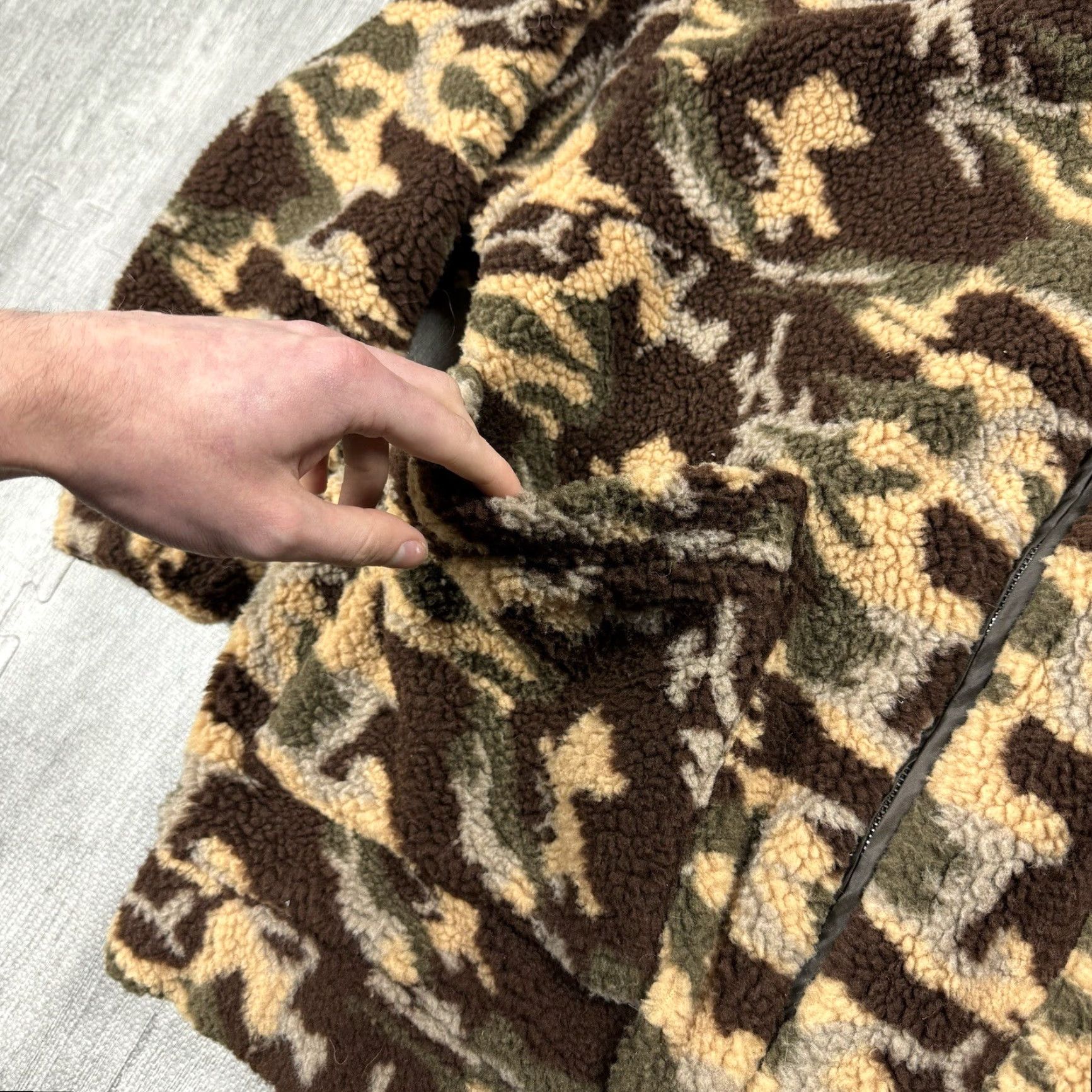Vintage TIC TOC CAMO Womens Small Fleece Crop Deep Pile Zip Mock Neck Designer Rare Size S / US 4 / IT 40 - 4 Thumbnail