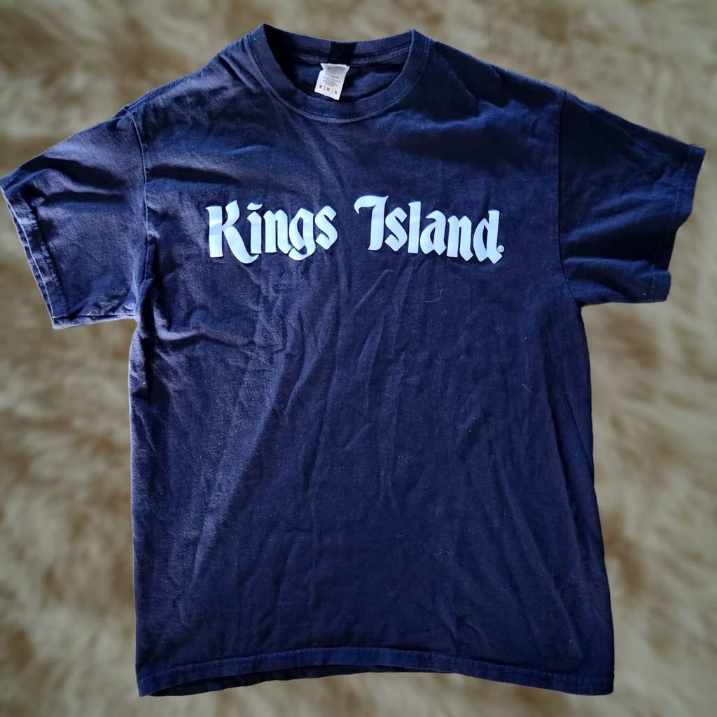 Gildan Kings Island T Shirt Tee Medium Blue Gildan Cotton Crew Neck Roller Coaster Mens Size US M / EU 48-50 / 2 - 1 Thumbnail