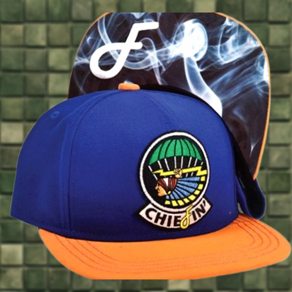 Vintage Flat Fitty Chiefin Snapback Cap Smoke Hat, Blue, One Size Size ONE SIZE - 1 Preview