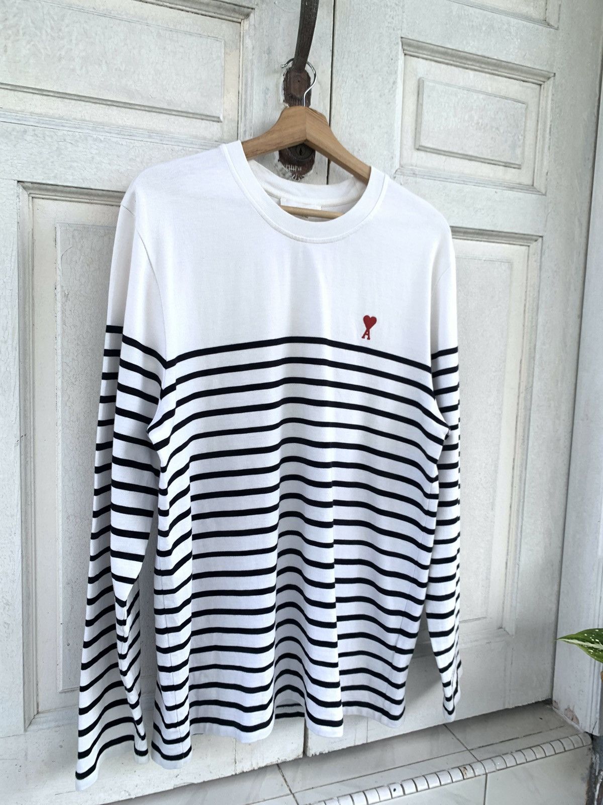 Ami Paris Ami De Coeur Striped Size Large