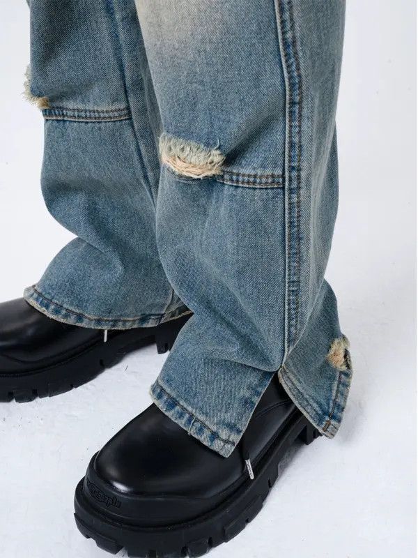 VIBE washed faded damaged flared carpenter jeans Size US 30 / EU 46 - 2 Thumbnail