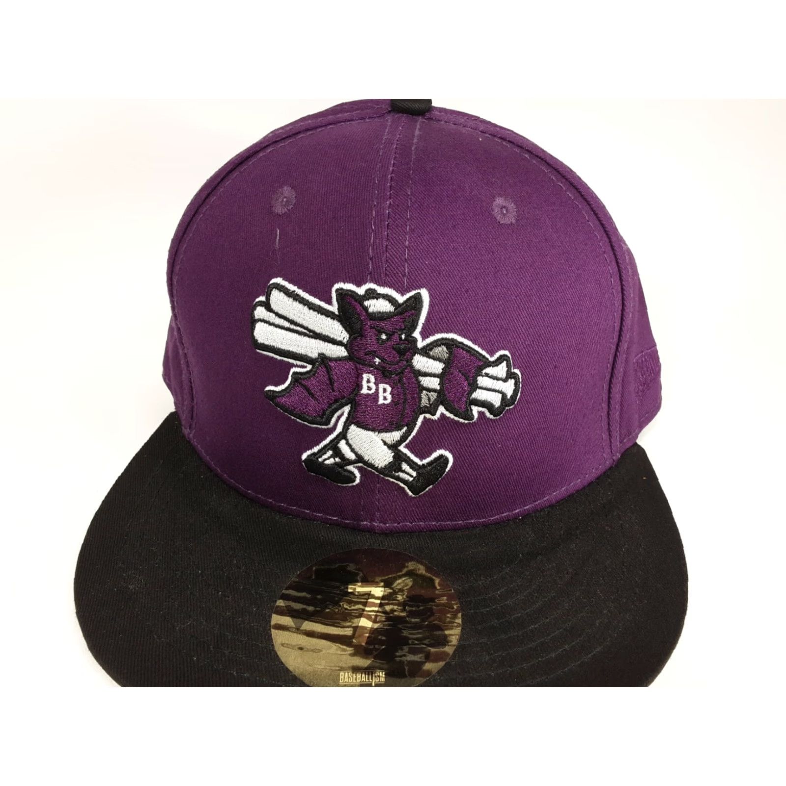 Bally Bat Boys Baseballism Farm Ball Fitted Hat Cap Size 7 Men Purple Baseballism Hat NEW Size ONE SIZE - 3 Thumbnail