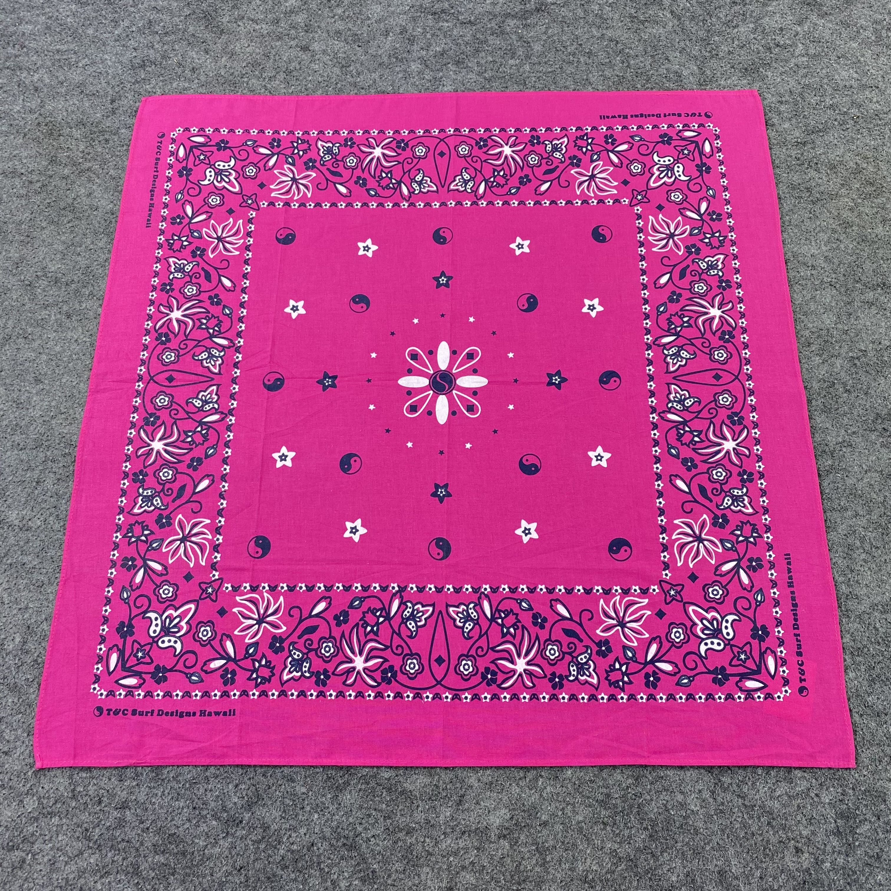Designer Paislee Pink Handkerchief / Bandana / Neckerchief-B1400 Size ONE SIZE - 3 Thumbnail