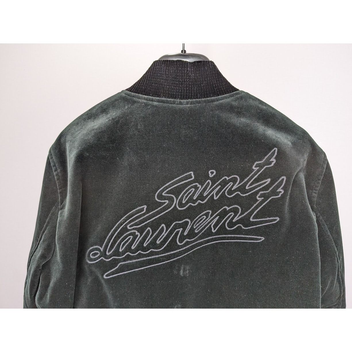 Saint Laurent Paris o1rshd1 Teddy College Cotton Jacket in Green Emerald Size US M / EU 48-50 / 2 - 12 Thumbnail
