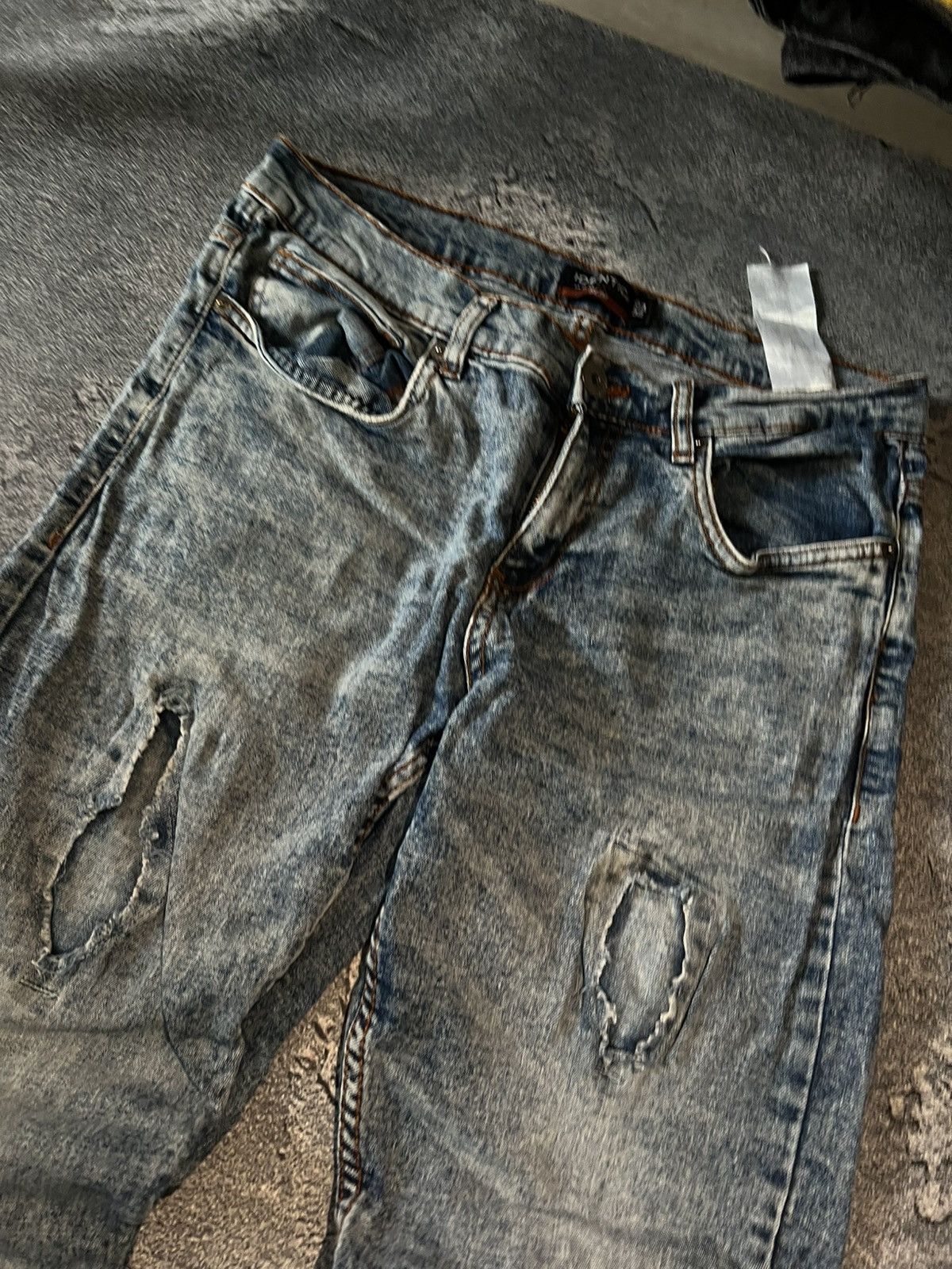 Japanese Brand Destroyed Japanese Washed Blue Vintage Skinny Size US 31 - 4 Thumbnail