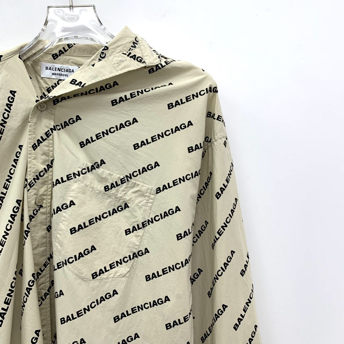 Balenciaga Balenciaga Khaki Sleeve Asymmetrical Shirt Dress K26WX Size XXS / US 00 / IT 34 - 3 Thumbnail