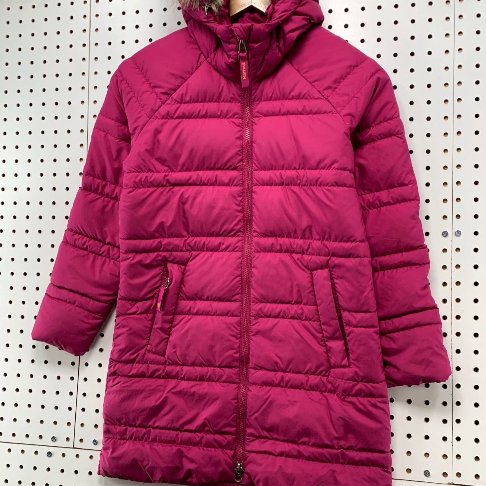 Marmot Marmot 700 Down Puffer Coat Womens Medium Pink Hooded Parka Cross-Check: Outdoor, Winter, Fall, Casual, Travel Size M / US 6-8 / IT 42-44 - 3 Thumbnail