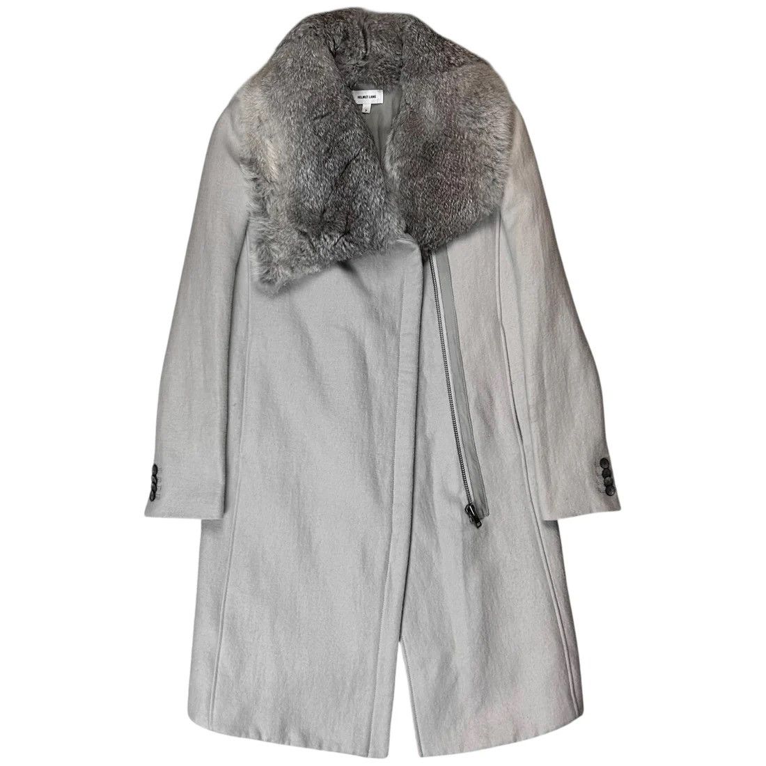 Helmut Lang Helmut Lang Asymmetric Rabbit Fur Collar Coat - AW10 Size US XS / EU 42 / 0 - 1 Thumbnail