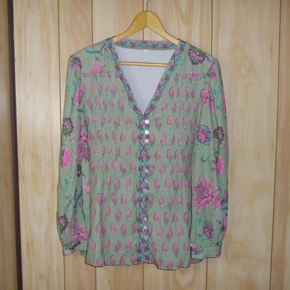 Other Green Floral Button-Down Loose Fitting Long Sleeve Top M Size M / US 6-8 / IT 42-44 - 1 Thumbnail